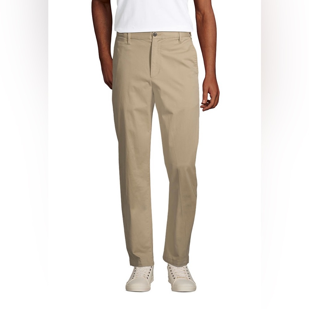 Lands End men’s size 37 traditional fit khaki pants with side stretch waist